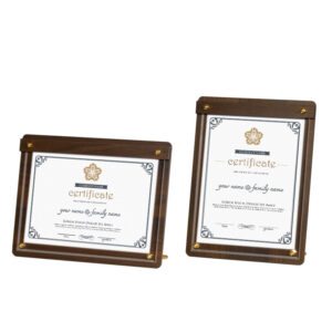 A4 Desktop Wood Certificate Frame Clear Acrylic Certificate Holder Acrylic Photo Picture Award Frames Acrylic Menu Sign Holder