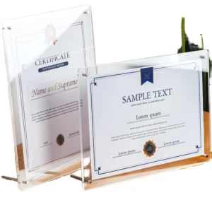 A4 Letter Sized Transparent Acrylic Photo Frame 8.5 X 11 Certificate Shadow Box Used for Desktop Display of Degree Certificate