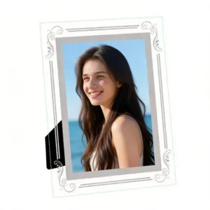 A4 Size Glass Photo Frame 5 Inch Transparent Picture Frame for Family Wedding Photo Display Home Decor