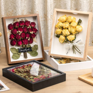 A4 Size Shadow Box Frame Hollow Three dimensional Solid Wooden Photo Frame Dried Flower Ornaments Modern Style