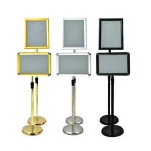 A4 Stainless Steel Floor Standing Snap Frame Poster Stand