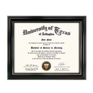 A4 Wood Graduation Certificate & Diploma Frame with Gold Rim for Wall Display Stylish Office & School Supply