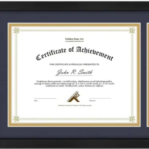 A4 Wooden Graduation Diploma and Certificate Frame Multi Color Glass 5 Interchangeable Mats for Document Display