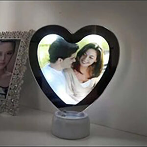 ABS Ubs Charging Wedding Children’s Personal LED Light Gift Home Heart-shaped Magic Mirror Photo Frame