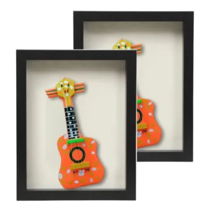 AIBO Walnut Wood MDF Eco Friendly Japan Style Flower Photo Frame with 3D Shadow Box UV Printed Plexiglass Black