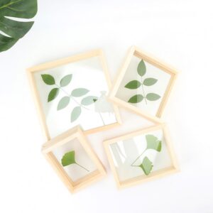 Acasa Arto 6×8 Modern Rectangular Shadow Box Frame Double Sided Composite Wood and Glass Floating Photo Frame for Home Decor