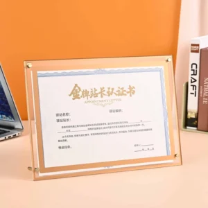 Acrylic Certificate Frame Clear Sleek Design for Office Home Study to Display Diplomas Certificates Awards