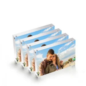 Acrylic Double Sided Photo Frame Transparent DIY Photo Frame 6 Inch 7 Inch A4 Stand Up Display HD Magnetic Feature Desktop