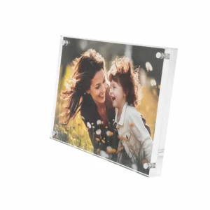 Acrylic Double Sided UV Resistant Crystal Photo Frame 4×6 5×7 6×8 8×10 Size Clear with Magnetic Feature for Desktop Display