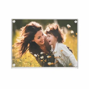 Acrylic Double Sided UV Resistant Photo Frame with Customized Logo 4×6 8×10 Sizes Magnetic Feature for Desktop Display