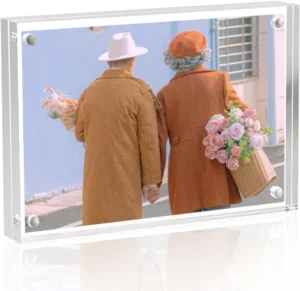 Acrylic Double sided Magnetic Photo Frame High quality Cutting 15.24×20.32cm Thickness 10+10mm Independent Desktop Display