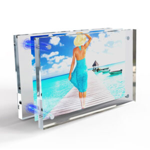 Acrylic Magnetic Photo Frame Cutting Service Vertical Horizontal Desktop Display Double sided Clarity 12.7×17.8cm for Weddings
