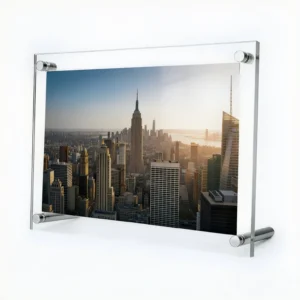 Acrylic Photo Frame Sign Holder Clear Floating Frame Standoff Screws UV Resistant Stainless Steel Hardware Wall Desktop Mount