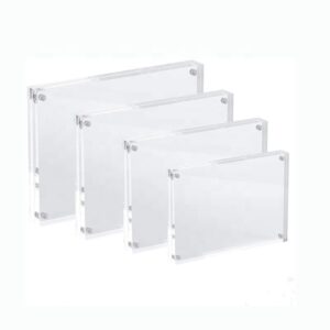Acrylic Photo Frame with Freestanding Double Sided 20mm Thickness Clear Magnetic Photo Frame for Wedding