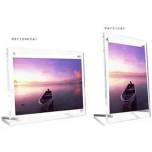 Acrylic Picture Frame Floating Look 3MM + 3MM Thickness Clear Photo Frame Desktop Frameless Display Self Standing