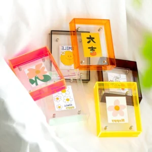 Acrylic Tabletop Photo Frame Colorful Transparent Display Pictures Artwork Holder Lucite Creative Small Ornaments Frame Decor