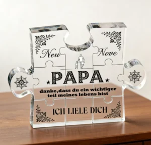 Acrylic Transparent Puzzle Ornament Photo Frame Novelty Acrylic Desktop Decoration for Families and Friends