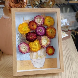 Advanced Sense Hanging Decorative Painting Ins Decorations Creative Dried Flower Finished Wood Photo Frame
