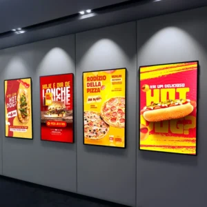 Advertising Movie Poster Frame Light Box Ultra Thin LED Light Box Menu Board Wall Mounted Backlit Poster Frame for Restaurant