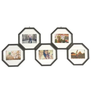 An Octagon Wooden Picture Frame Suitable for 4×6″ Photo Foldable Fancy Design Wall Hanging Collage Photo Frame