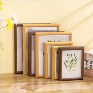Anti cracking Premium Retro Wooden Picture Frame Hollow Desktop Art Photo Display Stand for Home Decor