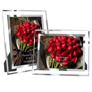 Antique Simple Multi size Rectangle Tabletop Display Picture Frame 4 Color Silk Screen Printed Desktop Glass Photo Frame