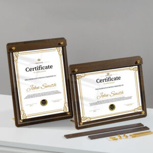 Award Certificate Frame for Certificates and Patents Solid Wood Standing Frame for Authorization Letters and Honor Certificates