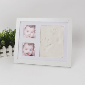 Baby Mother Child Commemorate Full Moon Hundred Days One Year Hand Footprint DIY Fashionable 0 3M 3 Colors Wood Photo Frame
