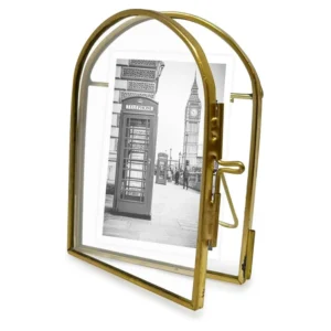 Best Prices Newest Design Transparent Glass Picture Photo Frame Shiny Gold Finished for Tabletop Office Decorations