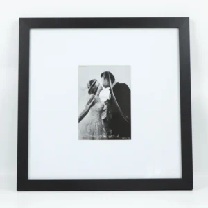 Black 14×14 Wedding Picture Frames Guest Signature Frame 2.2mm Glass With 1.2mm Mat to 5×7 Photo