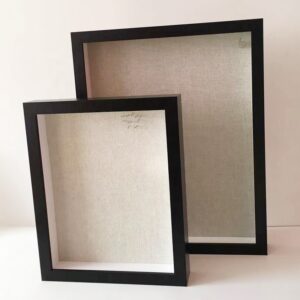 Black Custom Sized Decorated Room Wood Linen Shadow Box Photo Frames