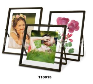 Black Floating Picture Frames Set of 3 Photo Frame For Tabletop Display Metal Glass Frame for Wedding Home & Office Decor Black