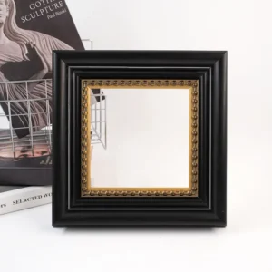 Black Picture Frame OEM Customized Handmade Eco Friendly European Design Wood Framed Embossed Wall Art Oil Painting Photo Frame