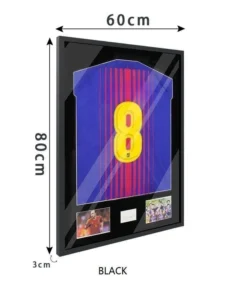 Black Sports Jersey Display Shadow Box Frame with Photo Autograph Slots Football Soccer Memorabilia OEM