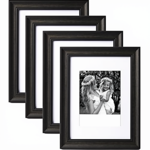 Black UV Printed Shatterproof Tempered Glass Photo Frames with Matte Finish (Tabletop Wall Mount)