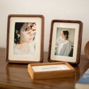 Black Walnut Solid Wood Round Corner Arc Picture Frame Display Tabletop Home Decor Photo Frame
