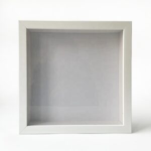 Black White Natural Wood Wall Hanging Square Shadow Box Frames 25 X 25 cm 3D Shadow Box Photo Frame