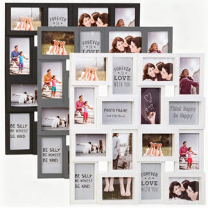 Black White Oak Collage Picture Frame Large Wall Collage Gallery 4×6 10x15cm 24 Multi Aperture Photo Picture Frame