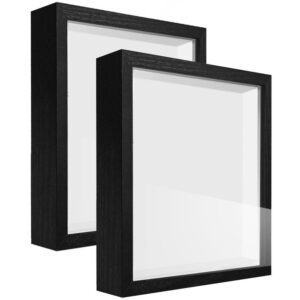 Black Wood Shadow Box Frame Rectangular Wall Display Minimalist Durable Vertical Picture Frame