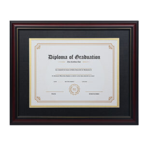 Black Wooden Graduation Certificate Frame with Black Rope Design Fits 8.5×11 11×14 Degree Frame