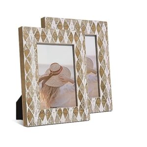 Bone Inlay Photo Frame Art Decorative Home Colorful Mdf Photo Frame Custom Design Wood Photo Frame for Selling