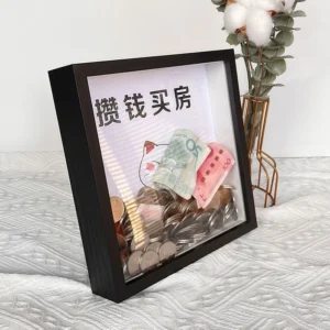Box Photo Picture Frame 3D Shadow Box White Black Brown square 8*8in Wooden Mdf Money