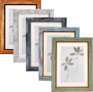Brown MDF Photo Frame Set 5×7 & 8×10 Sizes Tabletop Wall Mount Photo Frame