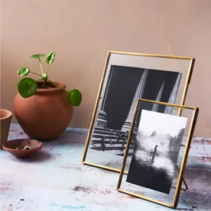 Bulk Minimalist Metal Glass Photo Frame Tabletop Stand Picture Holder for Wedding Table Numbers Menu Display Art Decor