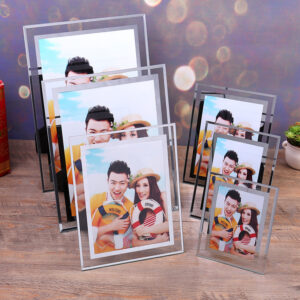 CHINEE 4×6 5×7 6×8 8×10 A4 Sublimation Glass Photo Frame Customized Crystal Glass Gold Photo Frame Picture Frame Glass