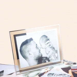 CHINEE 6Inch High Quality Custom Sublimation A4 Business License Frame Picture 3D Display Glass Art Photo Frame