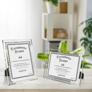 CHINEE Customized 8×10 Crystal Glass Picture Frame Sparkly Photo Frames Glitter Crystal Silver Photo Frames for Wedding Frames