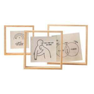 CHINEE Customized Size Floating Double-Sided Clear Glass Decorative Frame Solid Wood Picture Frame