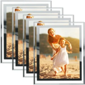 CHINEE Customized Sparkly Silver Glitter 4×6 5×7 8×10 A4 Crystal Photo Frames Glass Creative Glass Picture Frame Custom Photo Frame