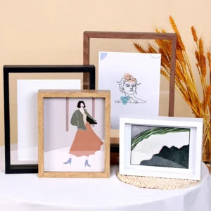 CHINEE Fuling 6×8 Inch Foldable MDF Modern Rectangle DIY Wall Mount Photo Frame for Calligraphy Art Photos